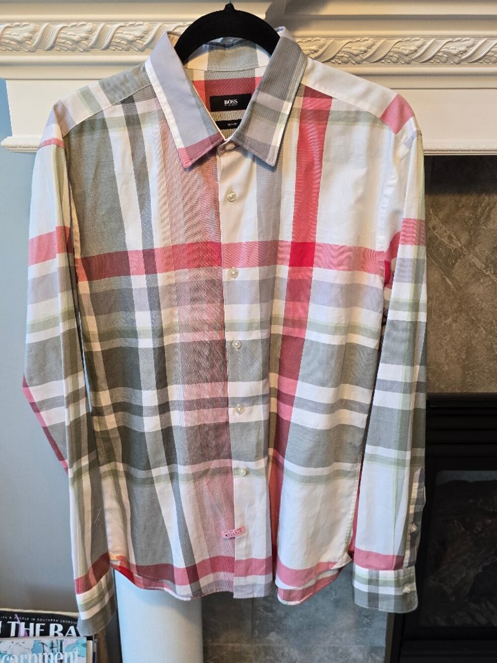 Boss Hugo Boss Men's Long-Sleeve Plaid Button-Up Shirt Slim-Fit, L